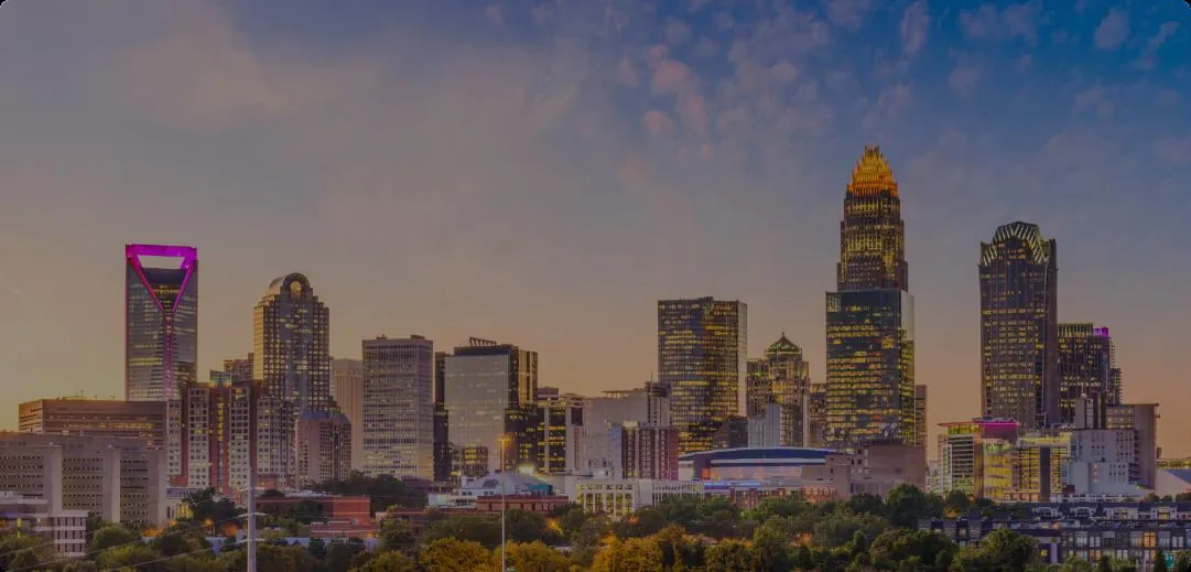 Charlotte, North Carolina skyline at dusk